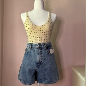 Zara High-Waisted Signature Denim Shorts